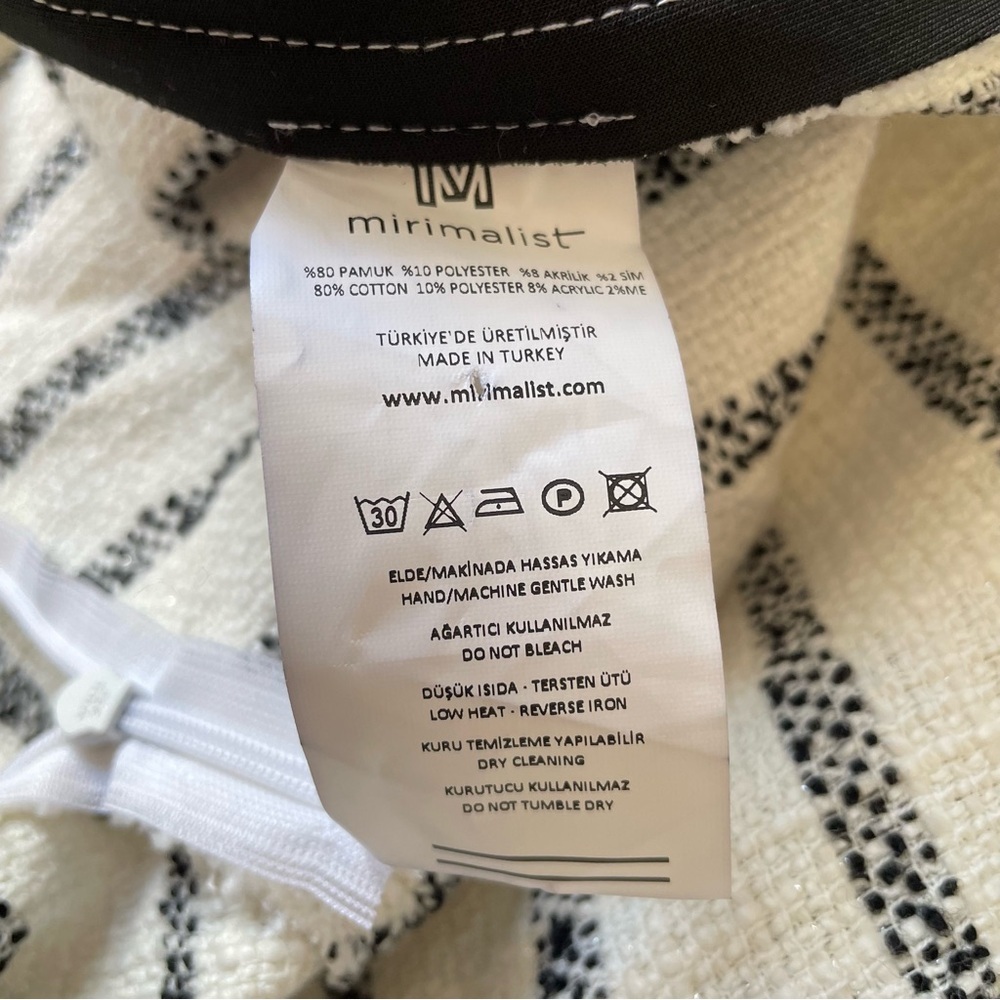 Mirimalist Wrap Striped Cotton Faux Leather Asymmetrical A-Line Skirt NWT Size L - Picture 9 of 10